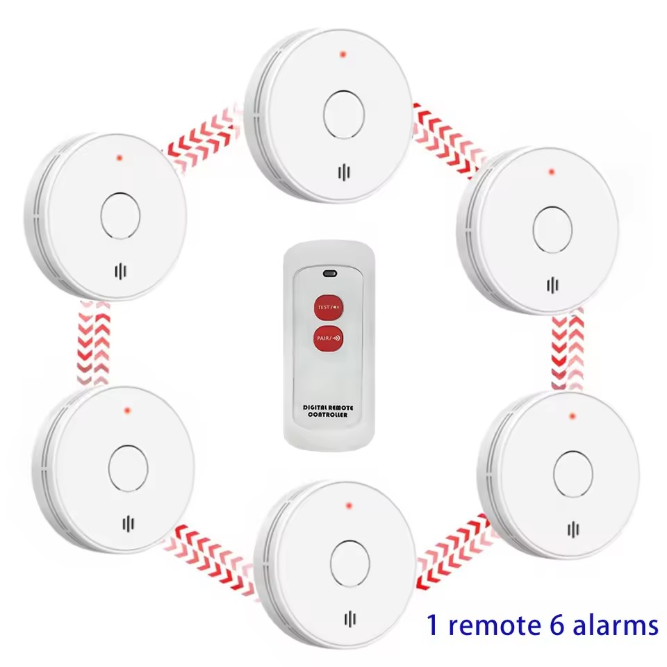 Smoke Detector Interconnected - 10년 배터리 내장 연동식 연기 감지기