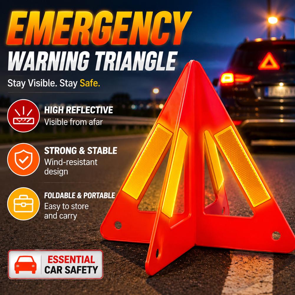 Emergency Exit Sign - 반사 삼각형 경고 표지판 빨간색 삼각대