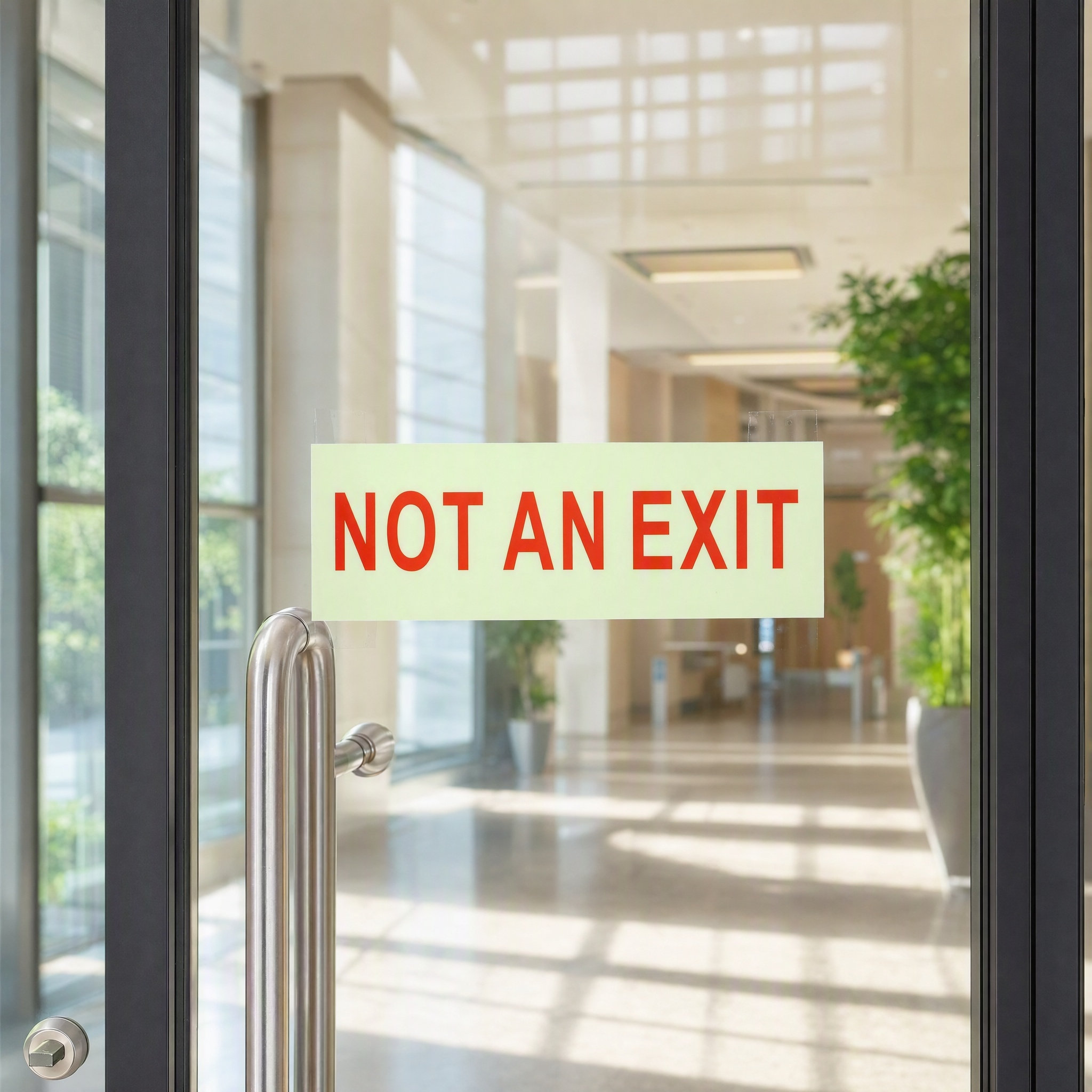 Emergency Exit Sign - 2개입 야간 발광 ‘출구 아님’ 문